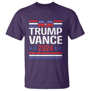 Trump Vance 2024 T Shirt 2024 President 45 47 Supporter Republican Elephant TS02 Purple Print Your Wear