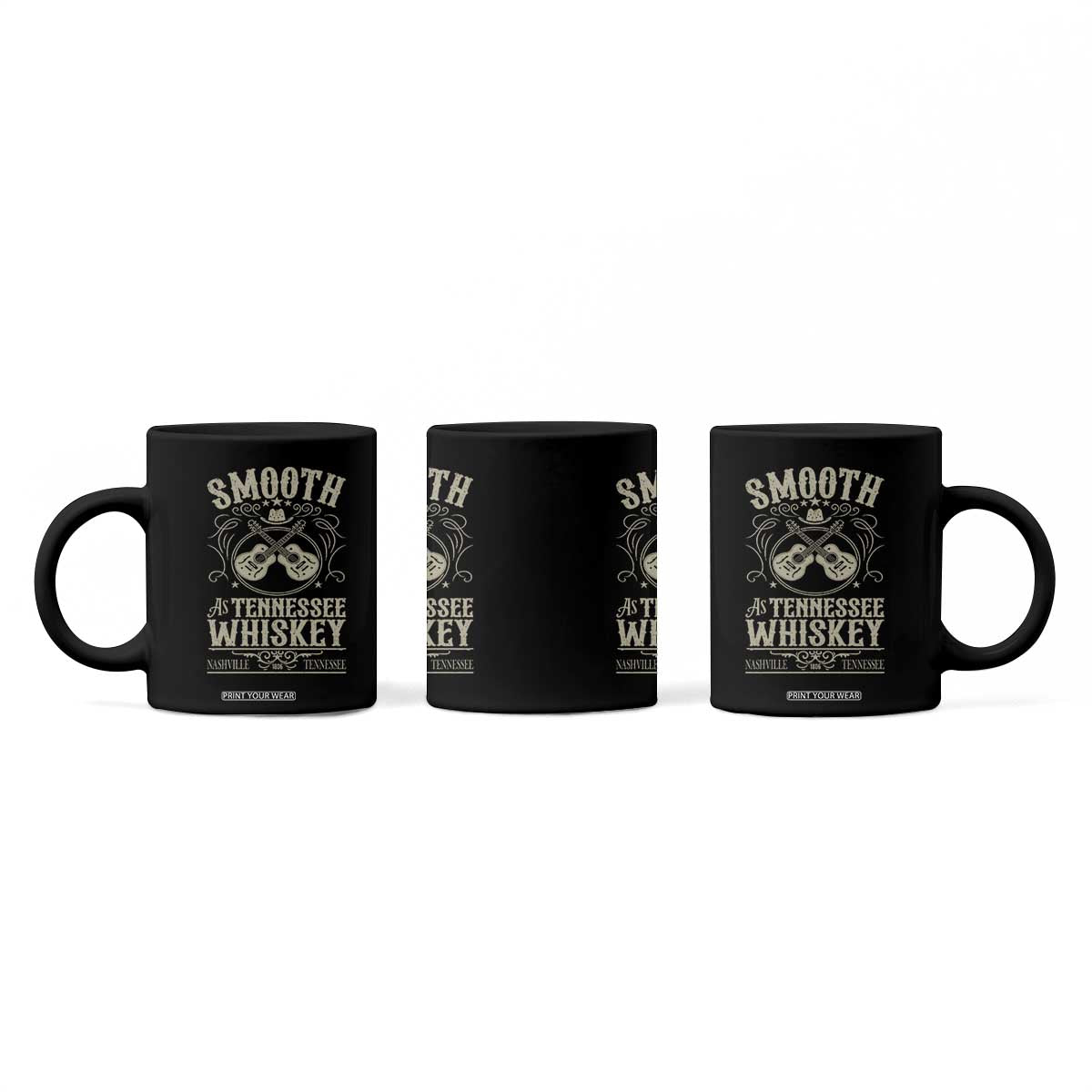 Smooth As Tennessee Whiskey Coffee Mug Country Music Guitar Drinking Addict TS02 Print Your Wear