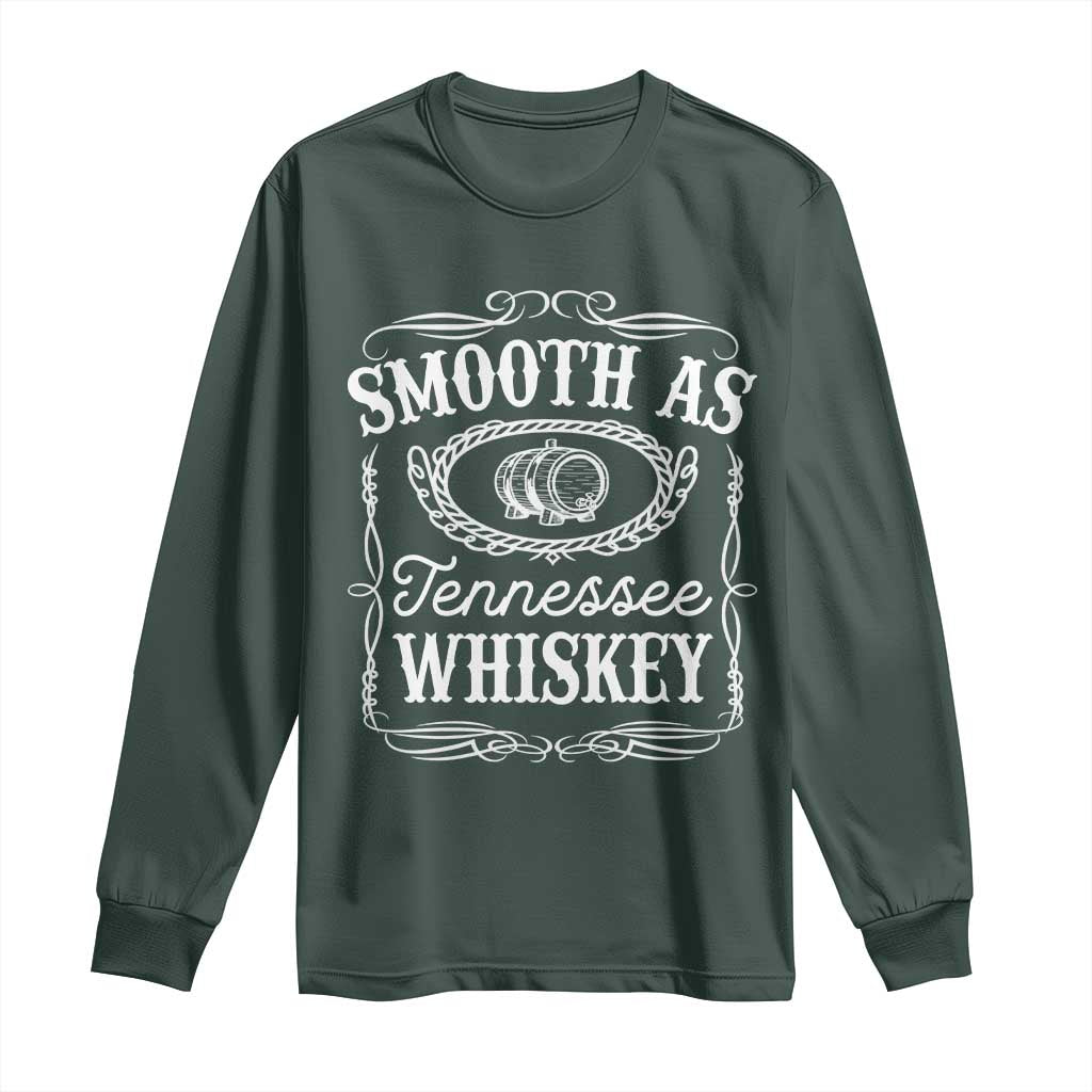 Smooth As Tennessee Whiskey Distillery Barrel Vintage Long Sleeve Shirt TS02 Dark Forest Green Print Your Wear