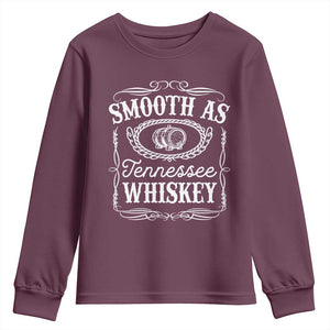 Smooth As Tennessee Whiskey Distillery Barrel Vintage Youth Sweatshirt TS02 Maroon Print Your Wear