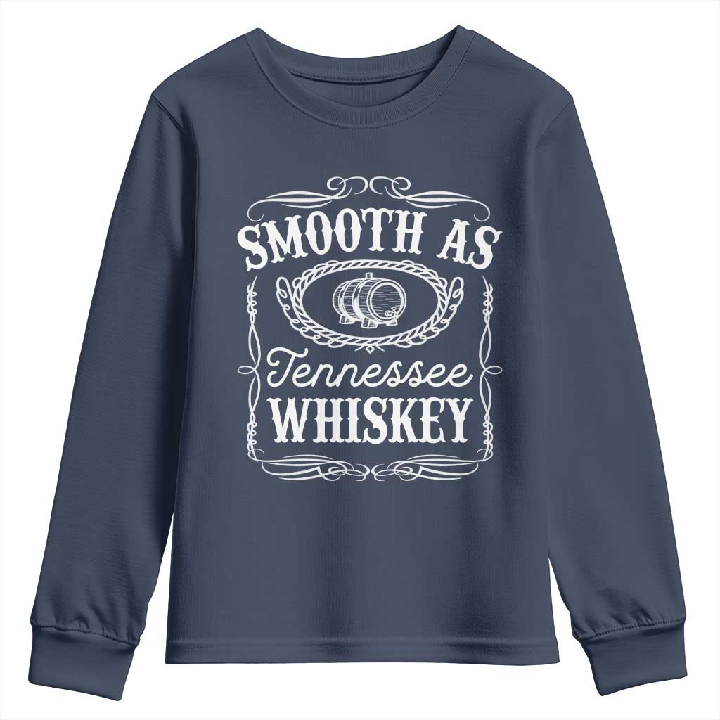 Smooth As Tennessee Whiskey Distillery Barrel Vintage Youth Sweatshirt TS02 Navy Print Your Wear