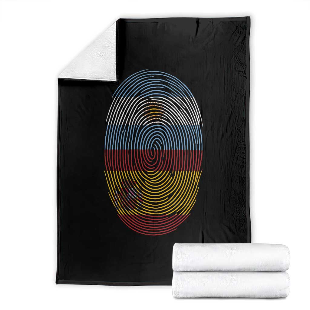 Argentina Spain Flag Fingerprint Graphic Throw Blanket Dual Heritage Spanish Argetine Pride Match Day TS02 Black Print Your Wear