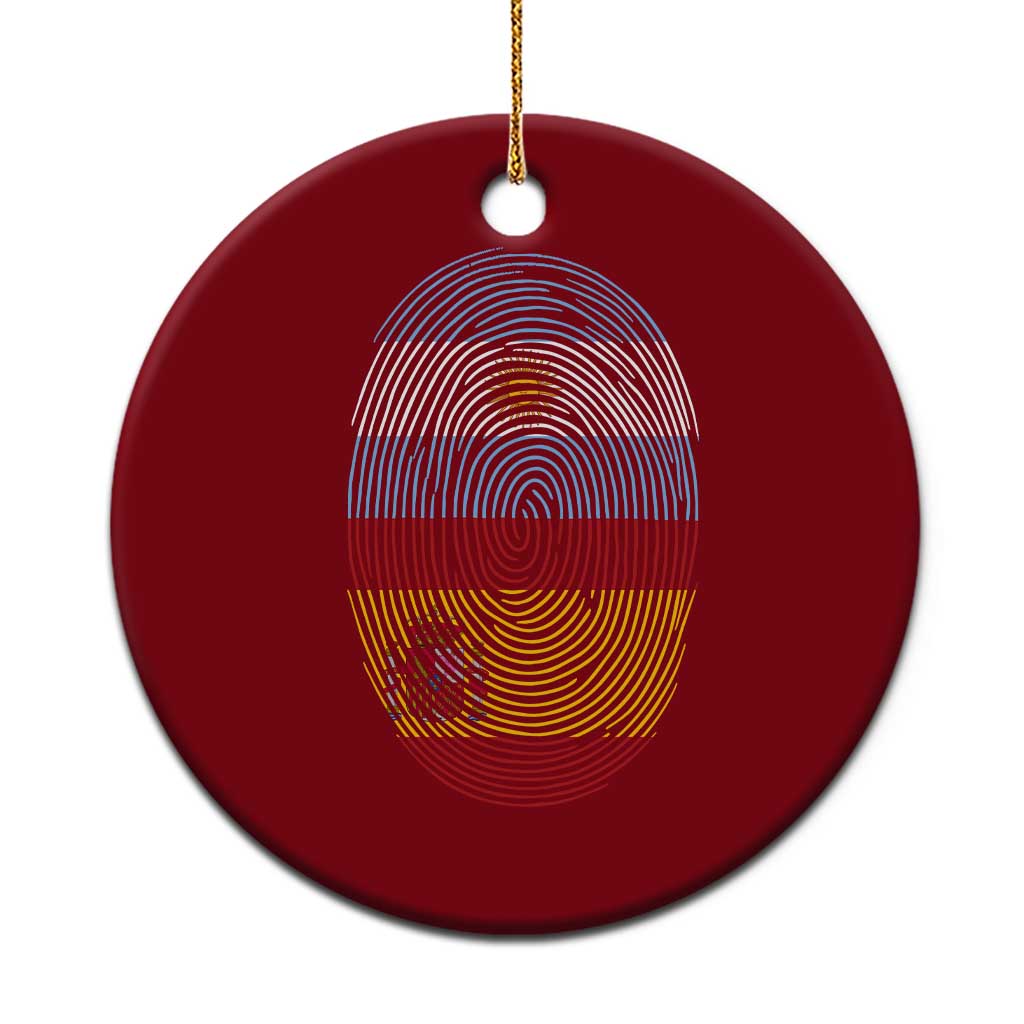 Argentina Spain Flag Fingerprint Graphic Ceramic Ornament Dual Heritage Spanish Argetine Pride Match Day TS02 1pc Red Print Your Wear