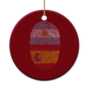 Argentina Spain Flag Fingerprint Graphic Ceramic Ornament Dual Heritage Spanish Argetine Pride Match Day TS02 1pc Red Print Your Wear