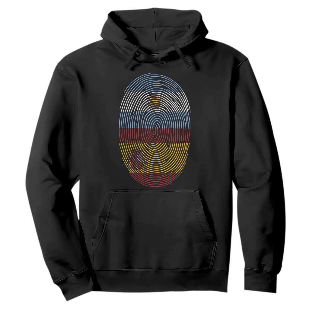 Argentina Spain Flag Fingerprint Graphic Hoodie Dual Heritage Spanish Argetine Pride Match Day TS02 Black Print Your Wear