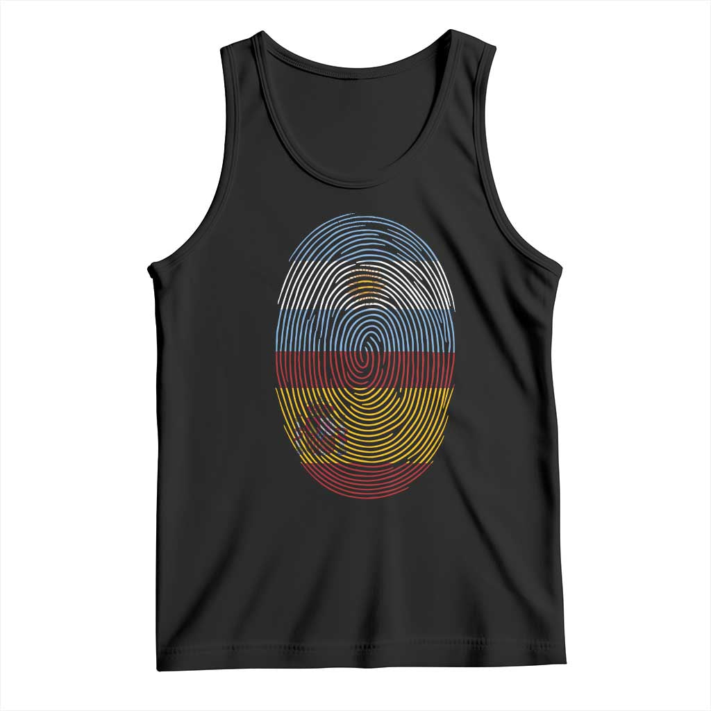 Argentina Spain Flag Fingerprint Graphic Tank Top Dual Heritage Spanish Argetine Pride Match Day TS02 Black Print Your Wear