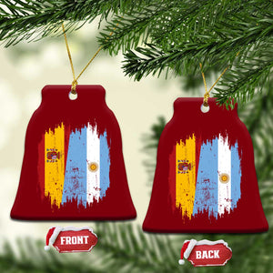 Argentina Spain Dual Heritage Flag Graphic Ceramic Ornament Vintage Spanish Argetine Match Day Pride TS02 Print Your Wear