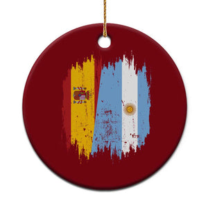 Argentina Spain Dual Heritage Flag Graphic Ceramic Ornament Vintage Spanish Argetine Match Day Pride TS02 1pc Red Print Your Wear