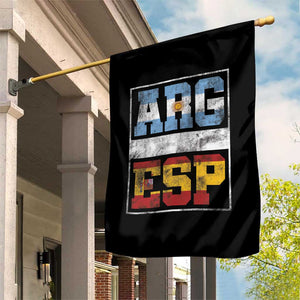 Retro ARG ESP Argentina Espana Flag Typography Graphic Garden Flag Country Code Vintage Argentine Spanish Pride TS02 Print Your Wear