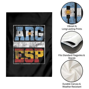 Retro ARG ESP Argentina Espana Flag Typography Graphic Garden Flag Country Code Vintage Argentine Spanish Pride TS02 Print Your Wear