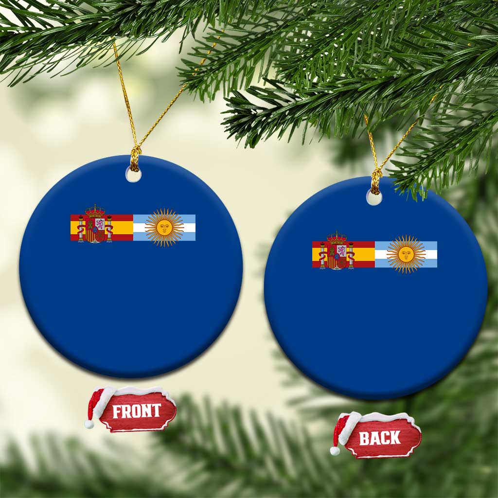 Spain Argentina Dual Flag Graphic Ceramic Ornament Mixed Roots Spanish Argentine Heritage Pride Match Day TS02 1pc Blue Print Your Wear