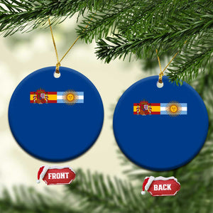 Spain Argentina Dual Flag Graphic Ceramic Ornament Mixed Roots Spanish Argentine Heritage Pride Match Day TS02 1pc Blue Print Your Wear