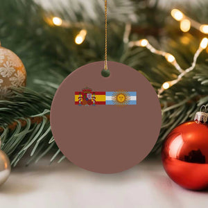 Spain Argentina Dual Flag Graphic Ceramic Ornament Mixed Roots Spanish Argentine Heritage Pride Match Day TS02 1pc Mocha Print Your Wear