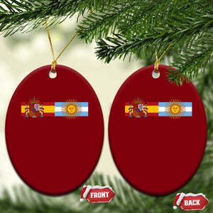 Spain Argentina Dual Flag Graphic Ceramic Ornament Mixed Roots Spanish Argentine Heritage Pride Match Day TS02 Print Your Wear