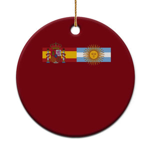 Spain Argentina Dual Flag Graphic Ceramic Ornament Mixed Roots Spanish Argentine Heritage Pride Match Day TS02 1pc Red Print Your Wear