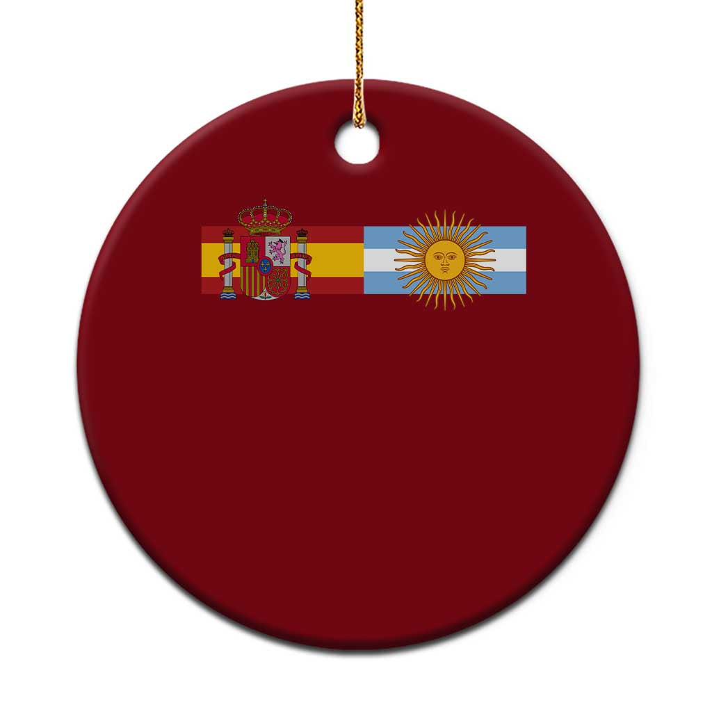 Spain Argentina Dual Flag Graphic Ceramic Ornament Mixed Roots Spanish Argentine Heritage Pride Match Day TS02 1pc Red Print Your Wear