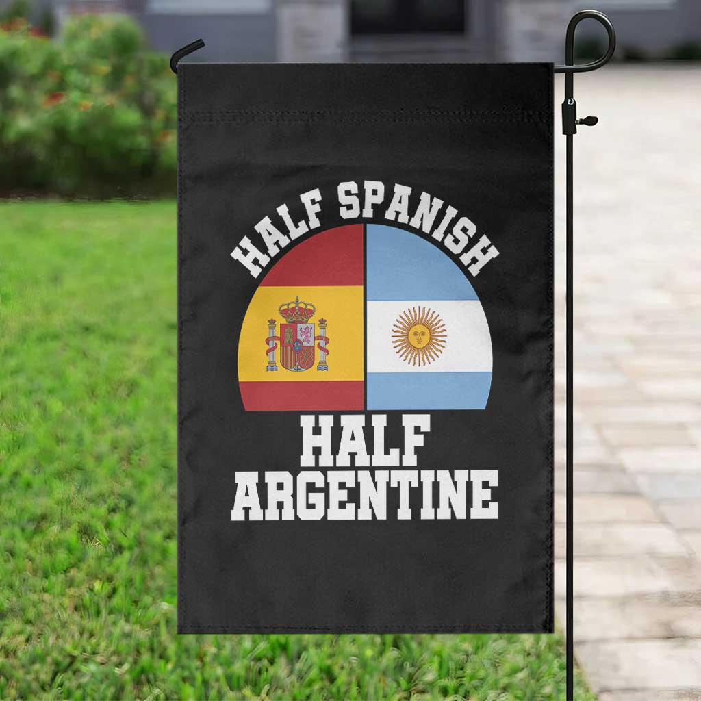 Half Spanish Half Argentine Flag Graphic Garden Flag Proud Spain Argentina Dual Heritage Pride TS02 Print Your Wear