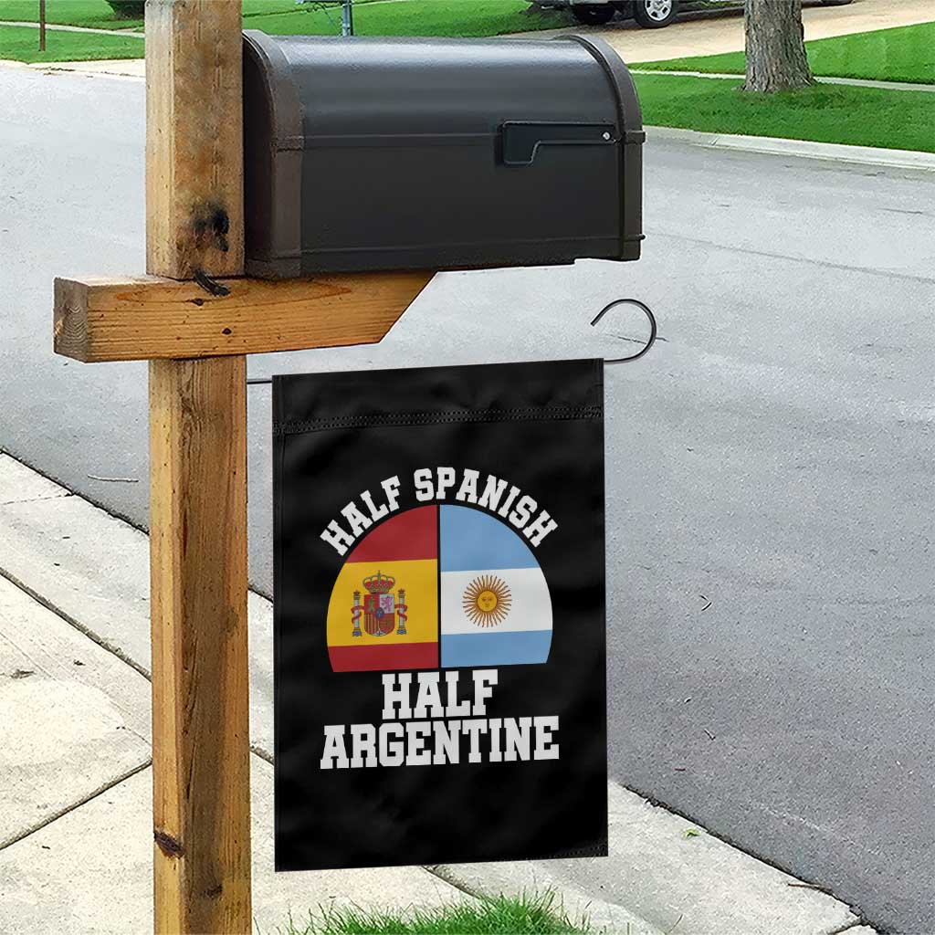 Half Spanish Half Argentine Flag Graphic Garden Flag Proud Spain Argentina Dual Heritage Pride TS02 Print Your Wear