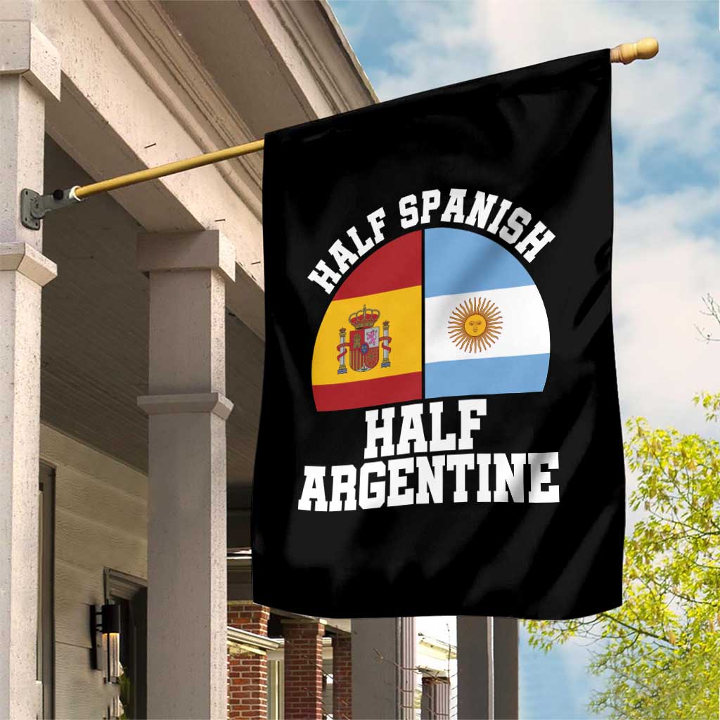 Half Spanish Half Argentine Flag Graphic Garden Flag Proud Spain Argentina Dual Heritage Pride TS02 Print Your Wear