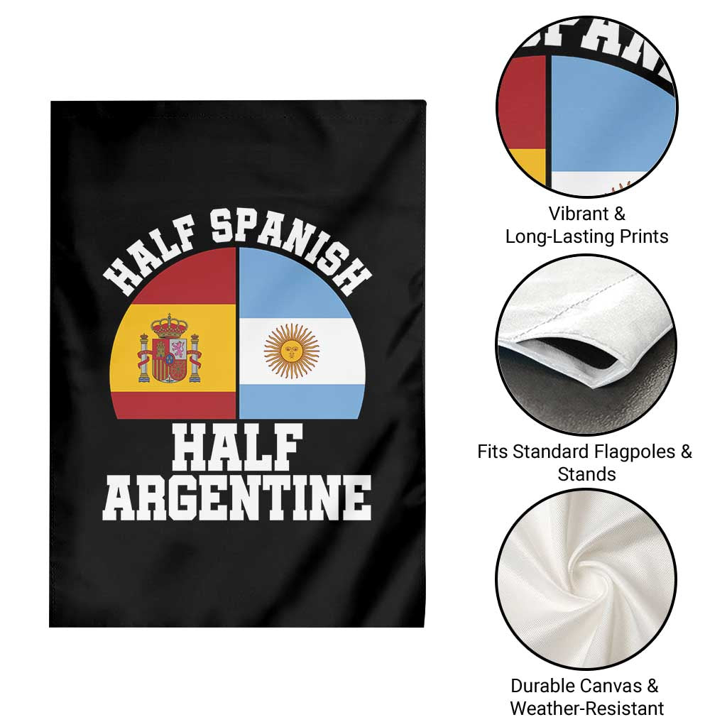 Half Spanish Half Argentine Flag Graphic Garden Flag Proud Spain Argentina Dual Heritage Pride TS02 Print Your Wear