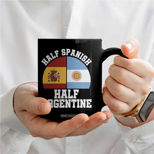 Half Spanish Half Argentine Flag Graphic Coffee Mug Proud Spain Argentina Dual Heritage Pride TS02 Print Your Wear