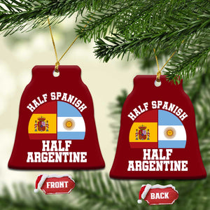 Half Spanish Half Argentine Flag Graphic Ceramic Ornament Proud Spain Argentina Dual Heritage Pride TS02 Print Your Wear
