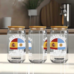 Half Spanish Half Argentine Flag Graphic Glass Can Proud Spain Argentina Dual Heritage Pride TS02 Print Your Wear