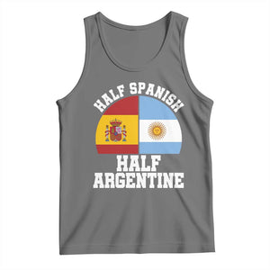 Half Spanish Half Argentine Flag Graphic Tank Top Proud Spain Argentina Dual Heritage Pride TS02 Black Heather Print Your Wear