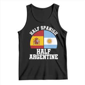 Half Spanish Half Argentine Flag Graphic Tank Top Proud Spain Argentina Dual Heritage Pride TS02 Black Print Your Wear