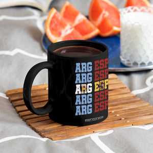 Retro ARG ESP Argentina Espana Flag Typography Graphic Coffee Mug Country Code Dual Argentine Spanish Heritage Pride TS02 Print Your Wear