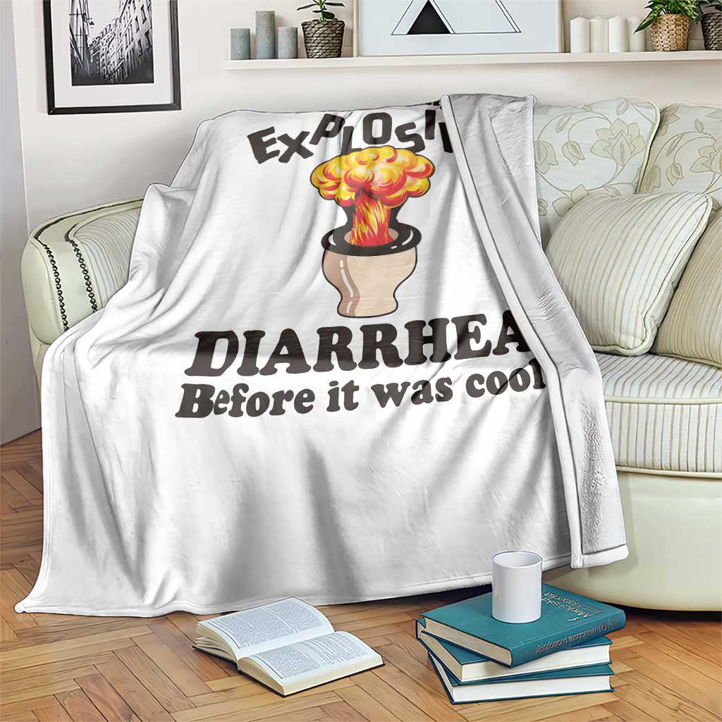Funny Toilet Mushroom Cloud Gag Graphic Throw Blanket I Was Having Explosive Diarrhea Before It Was Cool TS02 Print Your Wear