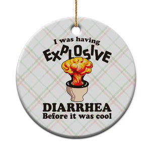 Funny Toilet Mushroom Cloud Gag Graphic Ceramic Ornament I Was Having Explosive Diarrhea Before It Was Cool TS02 1pc Christmas Plaid Print Your Wear