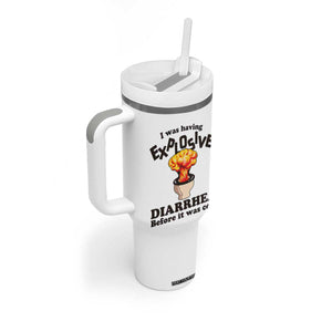 Funny Toilet Mushroom Cloud Gag Graphic Tumbler With Handle I Was Having Explosive Diarrhea Before It Was Cool TS02 Print Your Wear