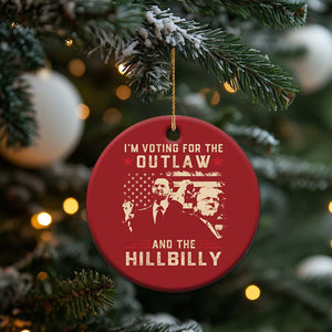 Trump Vance 2024 Christmas Ornament I'm Voting For The Outlaw And The Hillbilly TS02 Print Your Wear