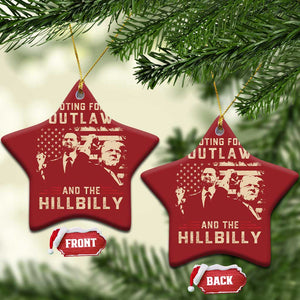 Trump Vance 2024 Christmas Ornament I'm Voting For The Outlaw And The Hillbilly TS02 Star Red Print Your Wear