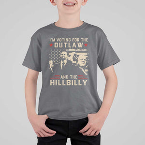 Trump Vance 2024 T Shirt For Kid I'm Voting For The Outlaw And The Hillbilly TS02 Charcoal Print Your Wear