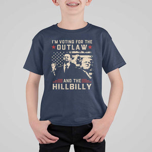 Trump Vance 2024 T Shirt For Kid I'm Voting For The Outlaw And The Hillbilly TS02 Navy Print Your Wear