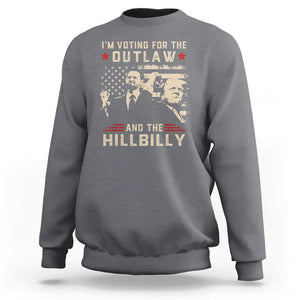 Trump Vance 2024 Sweatshirt I'm Voting For The Outlaw And The Hillbilly TS02 Charcoal Print Your Wear