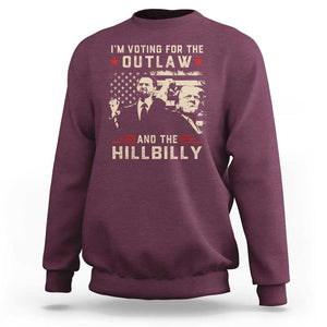 Trump Vance 2024 Sweatshirt I'm Voting For The Outlaw And The Hillbilly TS02 Maroon Print Your Wear