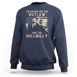 Trump Vance 2024 Sweatshirt I'm Voting For The Outlaw And The Hillbilly TS02 Navy Print Your Wear