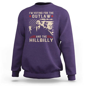 Trump Vance 2024 Sweatshirt I'm Voting For The Outlaw And The Hillbilly TS02 Purple Print Your Wear