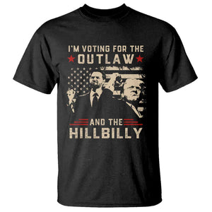 Trump Vance 2024 T Shirt I'm Voting For The Outlaw And The Hillbilly TS02 Black Print Your Wear