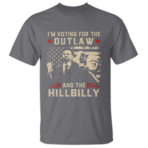 Trump Vance 2024 T Shirt I'm Voting For The Outlaw And The Hillbilly TS02 Charcoal Print Your Wear