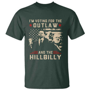 Trump Vance 2024 T Shirt I'm Voting For The Outlaw And The Hillbilly TS02 Dark Forest Green Print Your Wear