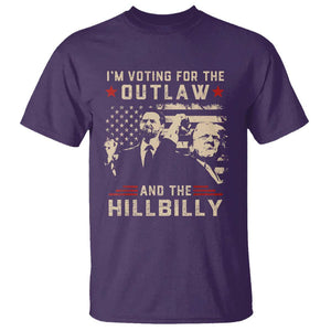 Trump Vance 2024 T Shirt I'm Voting For The Outlaw And The Hillbilly TS02 Purple Print Your Wear