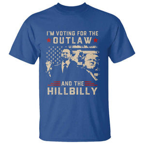 Trump Vance 2024 T Shirt I'm Voting For The Outlaw And The Hillbilly TS02 Royal Blue Print Your Wear