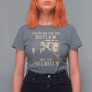 Trump Vance 2024 T Shirt For Women I'm Voting For The Outlaw And The Hillbilly TS02 Charcoal Print Your Wear