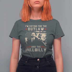 Trump Vance 2024 T Shirt For Women I'm Voting For The Outlaw And The Hillbilly TS02 Dark Heather Print Your Wear