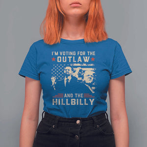 Trump Vance 2024 T Shirt For Women I'm Voting For The Outlaw And The Hillbilly TS02 Royal Blue Print Your Wear