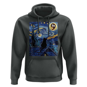 Starry Night Halloween Black Cat Hoodie Comma La I'm With Her Kamala 2024 TS02 Dark Heather Print Your Wear